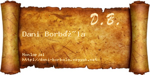 Dani Borbála névjegykártya