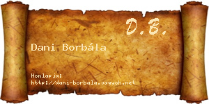 Dani Borbála névjegykártya